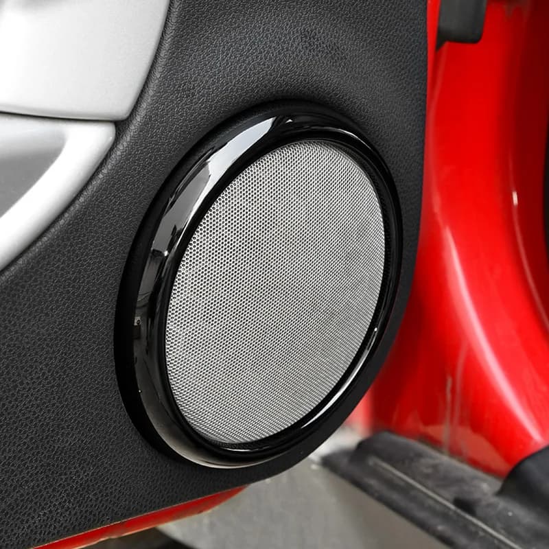for BMW Mini Cooper R50 R52 R53 2006 2005 2004 2003 2002 Door Audio Speaker Sound Horn Ring Sticker Decoration Trim Black Style
