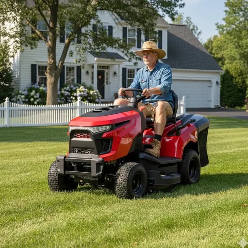 VERTAK 452CC Riding Lawn Mower Ride on Lawnmower for Golf Course Grass Cutting with 250L Rear Grass Box