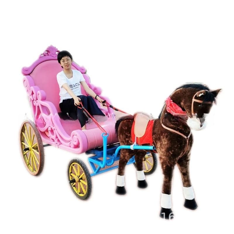 Ice and land dual-purpose, single row, princess carriage, electric four-wheel, amusement equipment