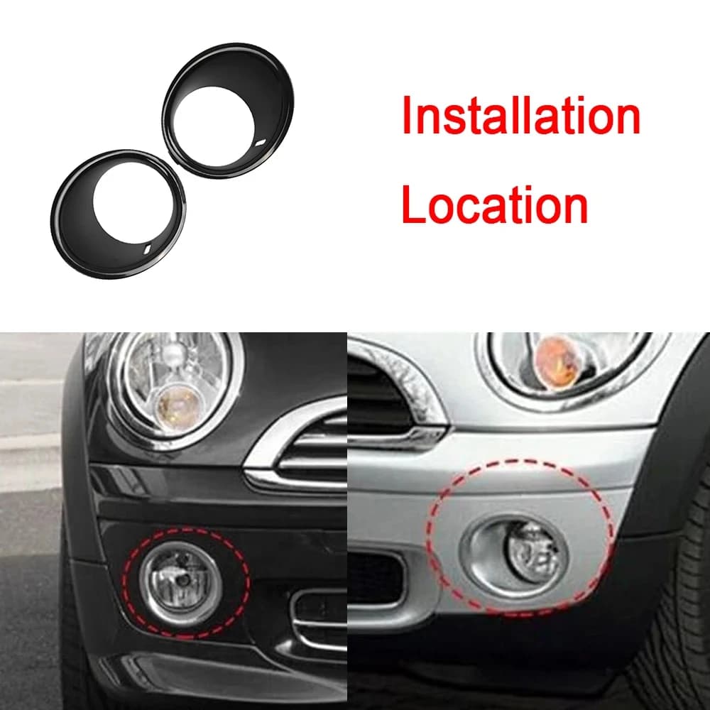 For Mini Cooper R55 R56 R57 2007-2011 2Pcs Front Fog Light Trim Ring Cover Frame OE 51112753661 51112753662 Fog Lamp Bezel Parts
