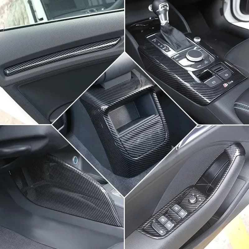 Carbon Grain Overlay Interior for Audi A3 A3L S3 8v 2014 2015 2016 2017 2018 2019 2020 Dash, Door, Steering Wheel, Gearshift