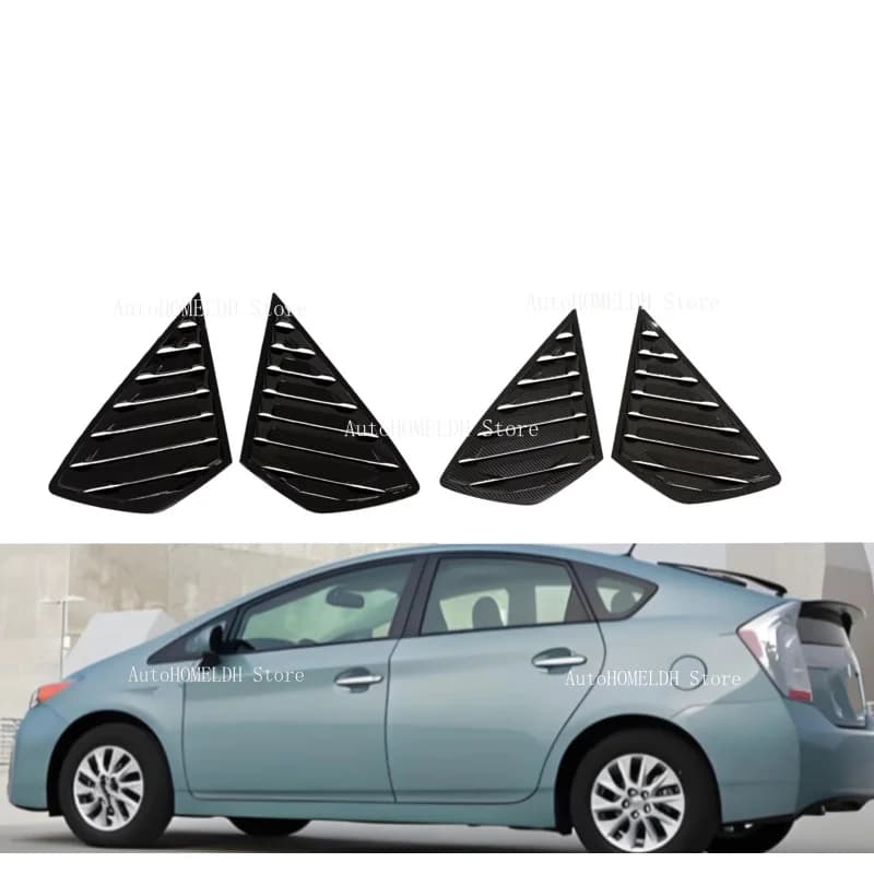 Gloss Black Car Side Window Louver For  Toyota Prius XW30 2009 2011 2012 2013 2014 2015  Car Rear Window Shutter Cover Spoiler