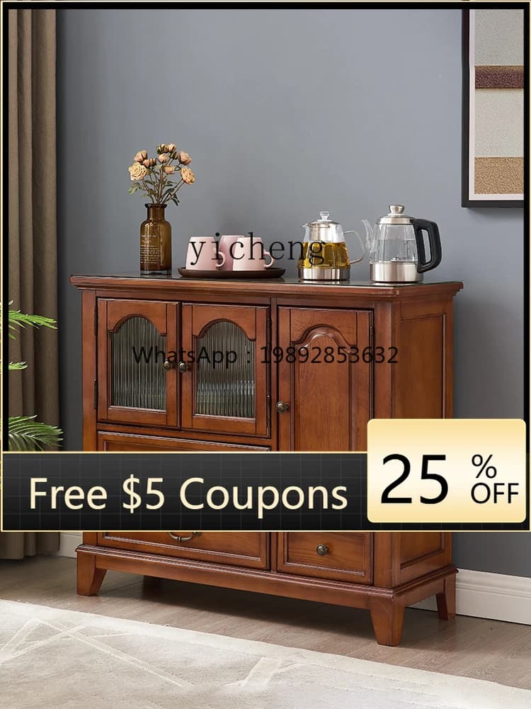 Tea Water Kettle Integrated Retro Solid Wood Kitchen Sideboard Living Room Office Tea Table Sideboard