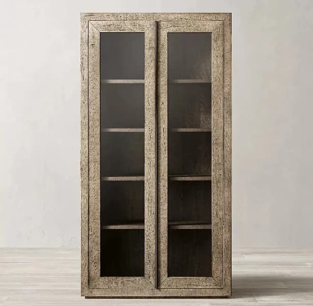 American Retro Living Room Glass Double Door Display Storage Bookcase Wooden Bookcase Hotel -end Custom Solid Wood Furniture