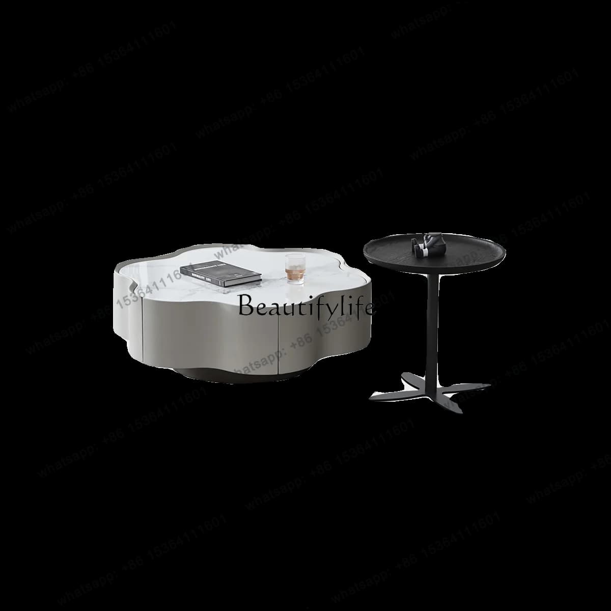 Customizable Light luxury modern Italian minimalist living room home special-shaped design sense high and low staggered size cof