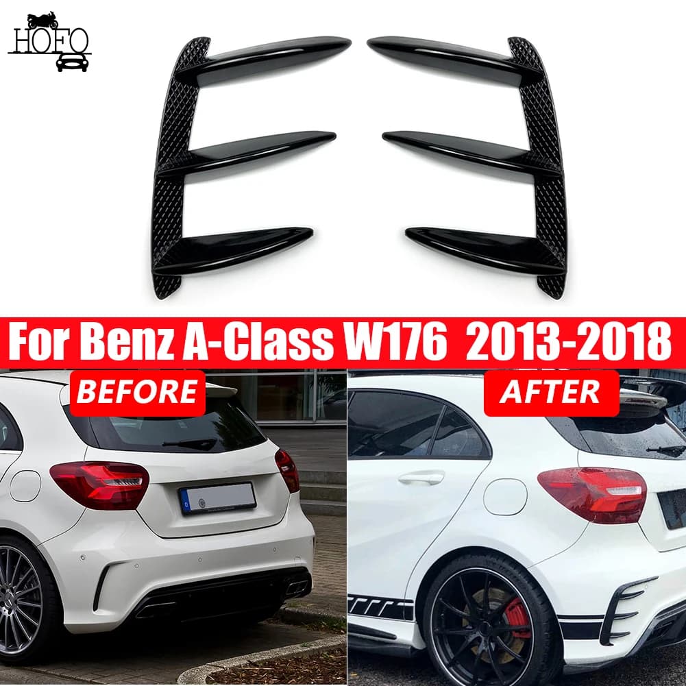 Rear Bumper Side Vent Spoiler For Mercedes Benz A Class W176 A200 A250 A45 AMG Sport 2013-2018 Hatchback Car Canard Body Kits