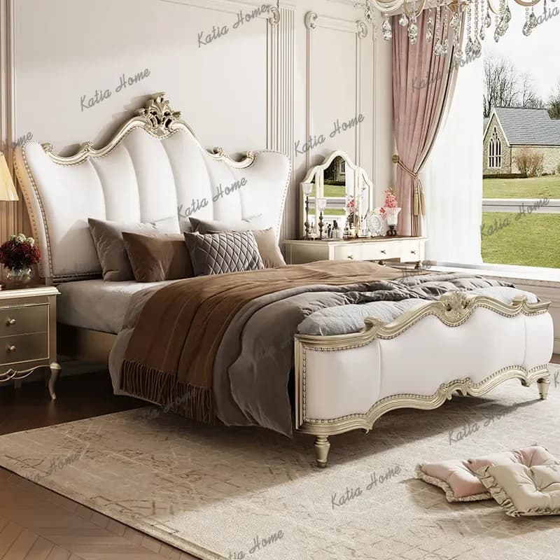 FG Nordic Design Double Bed 180x200cm King Size Luxury Elegant Bed 2 People High End Comfortable Camas De Dormitorio Furniture
