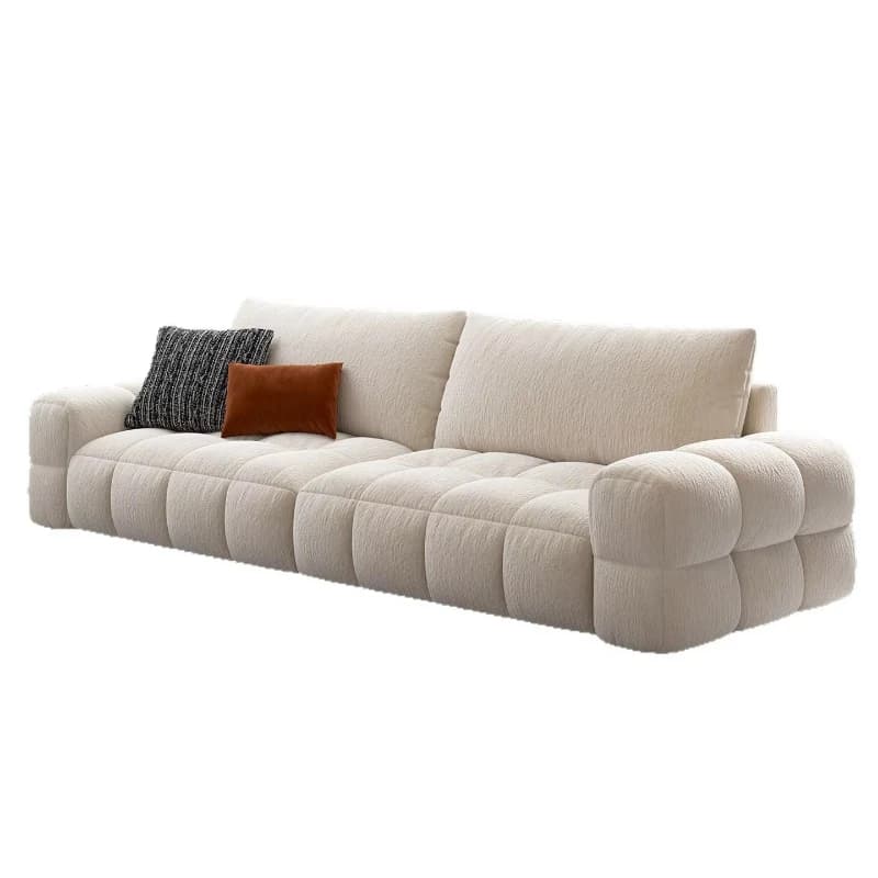 Retro cream light luxury chenille sponge combination sofa removable