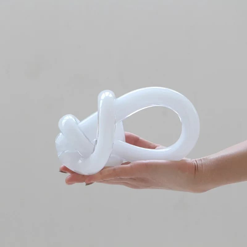Glass Craft Creative Geometric Hand-made Glass Twine Winding Knot Abstract Glass Ornament Home Decoration Accessories
