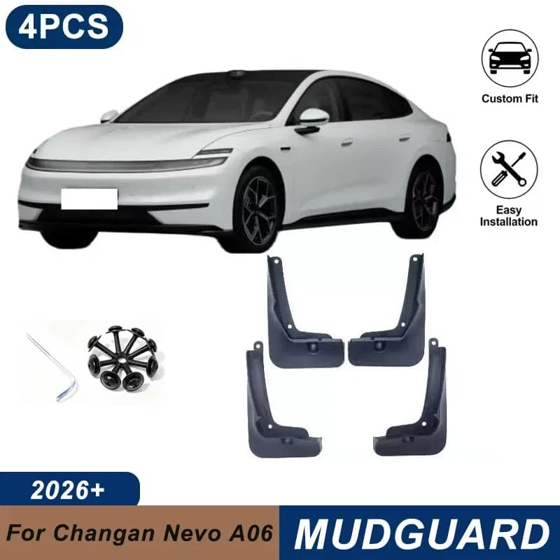 4PCS Car Mud Flaps For Changan Nevo A06 2026+ Waterproof Anti-Splash Fender Mudguards Auto Exterior Accessories