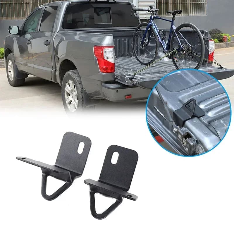 For Nissan Titan 16-25 Carbon Steel Black Car Truck Tailgate Trunk Luggage Anchor Cleat Hook Fastner Clip Car Accessories