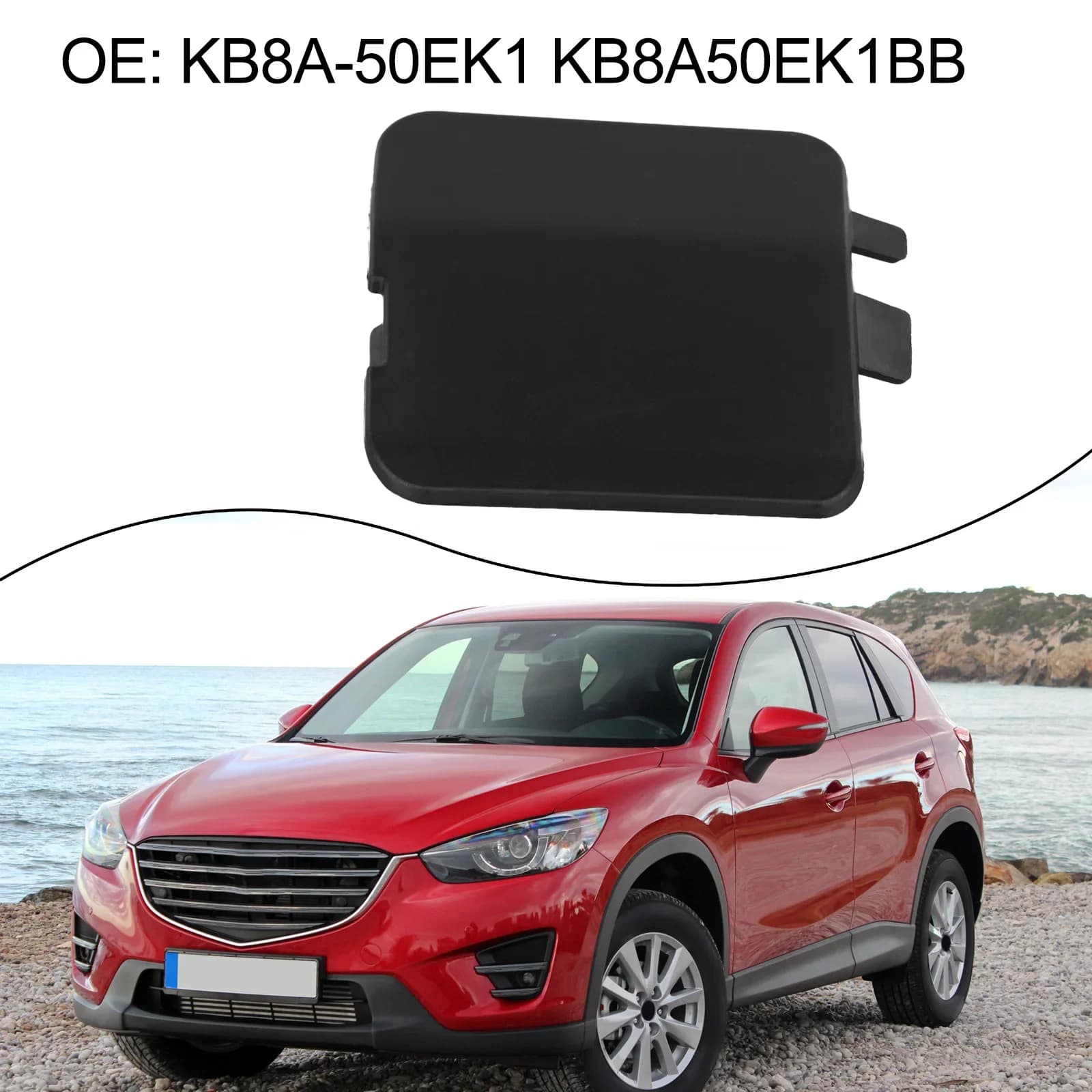 For Mazda CX5 2017 -2021 Rear Bumper Tow Hook Eye Cover Replacement Part OEM KB8A50EK1BB Made of ABS