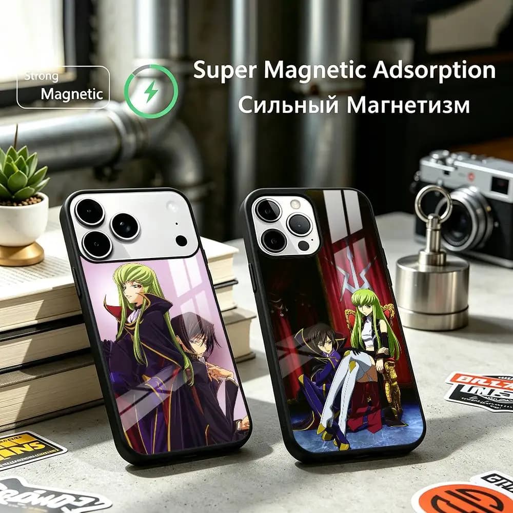 C.C. Couple Style Anime Phone Case For iPhone17,16,15,14,13,12 Plus,Pro Supports Magnetic Wireless Charging