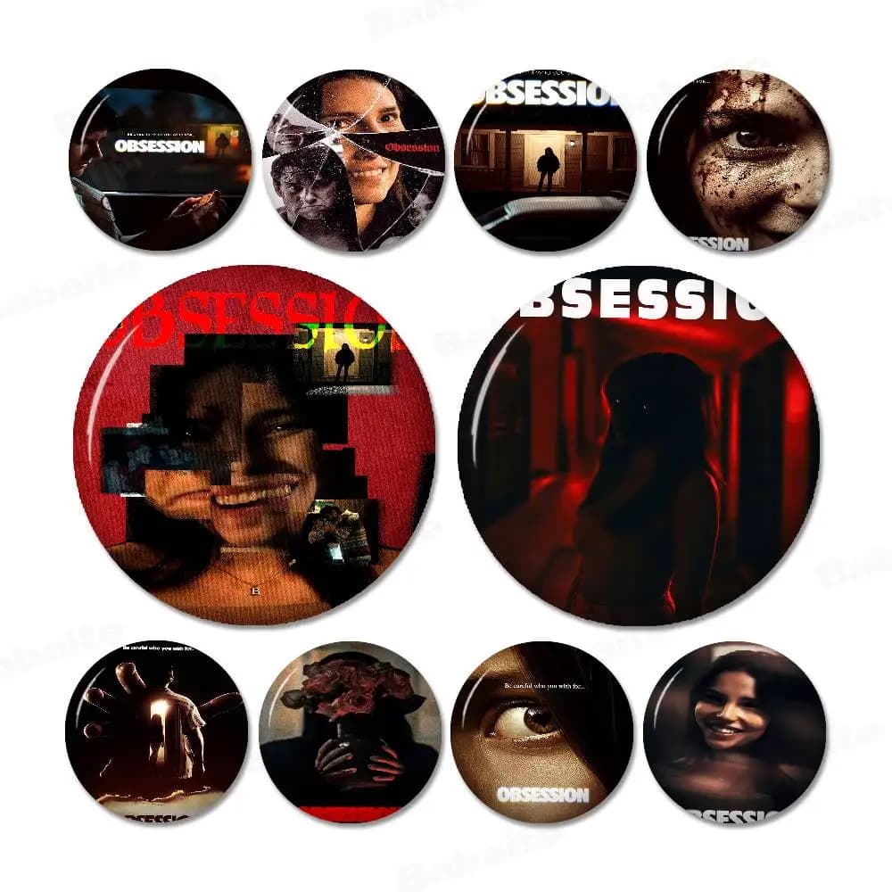 Obsession Movie 2026 Horror Gothic Soft Button Pin Bright Printed Icon Gift For Friends Badge Collar Brooch Lapel Pin Metal