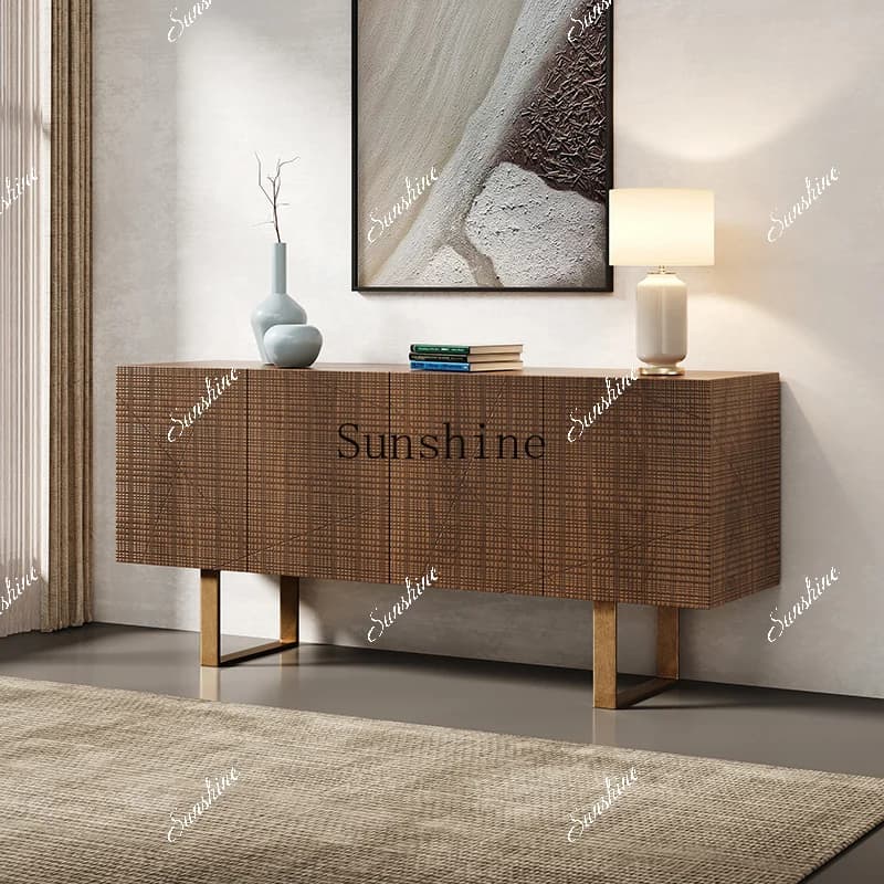 Italian light luxury living room wall storage decoration/solid wood engraving entrance cabinet  FT