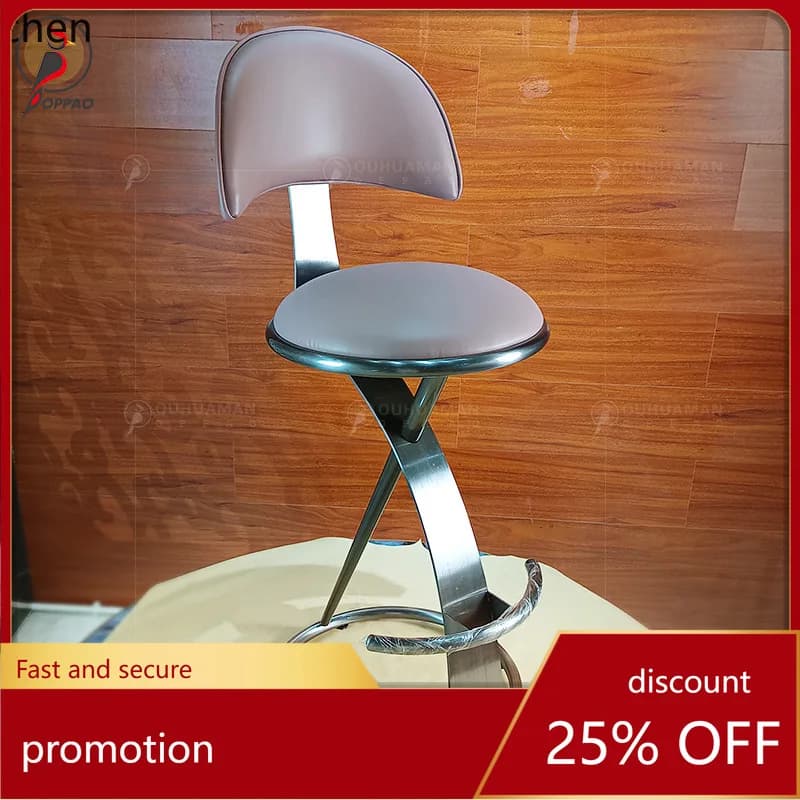 YFY Light Luxury Stainless Steel Dining Chair Living Room Leisure Chair  Negotiation Single Sofa Chair Beauty Salon Hotel