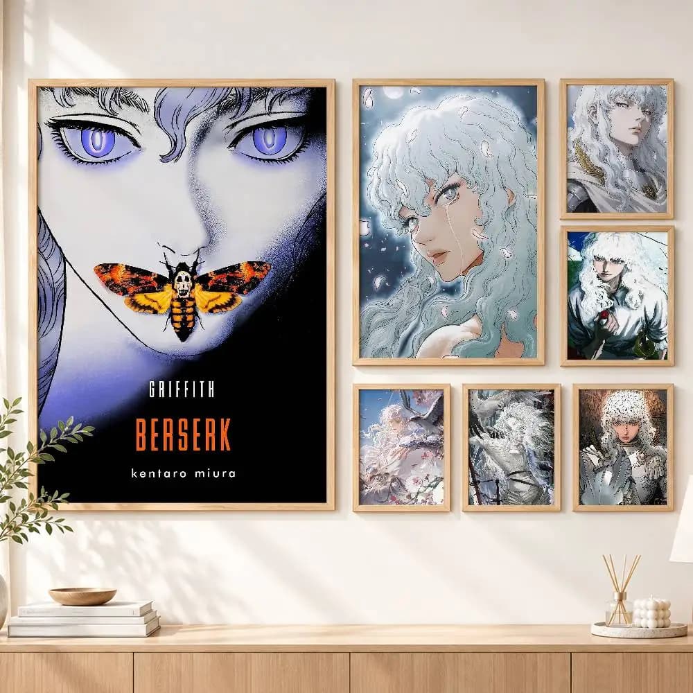 G-Griffith B-Berserk Manga Poster HD Self Adhesive Waterproof Wall Art Ideal for Home Office Dorm Gift Customizable