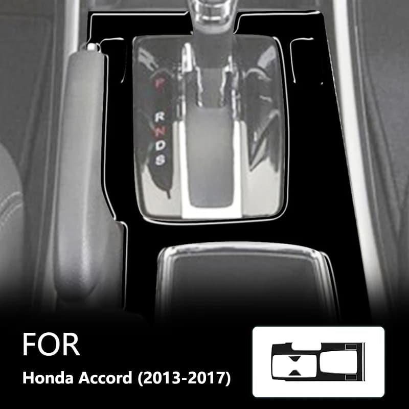 For Honda Accord 2013 2014 2015 2016 2017 Gear Panel Bezel Brand New ABS Gloss Black Safeguard Stickers Car Interior Accessories