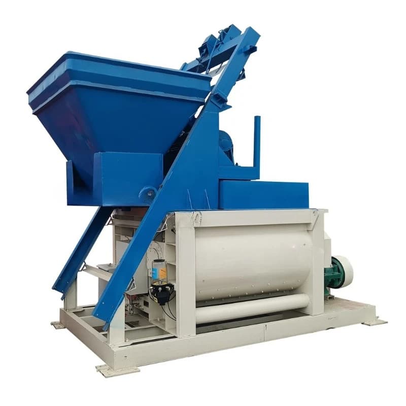 Forced double horizontal shaft mixer movable construction site sand cement mortar mixer