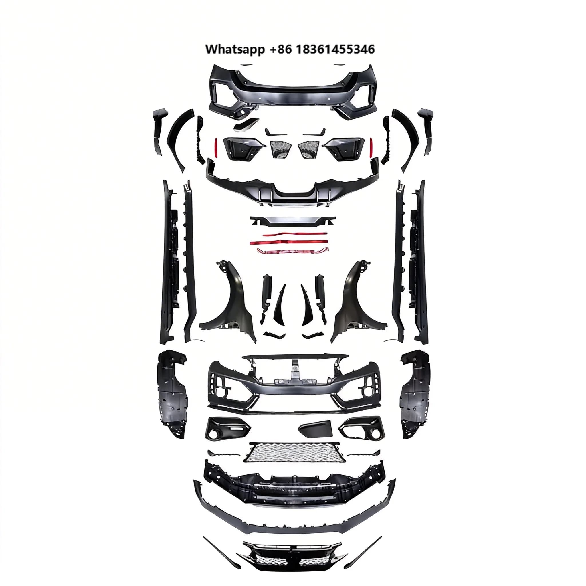 For FK8 Type R 1:1 Scale Car Bumpers Front Bumper Grille Hood Fender Wheel Upgrade Kit Bolt-On New Factory Price