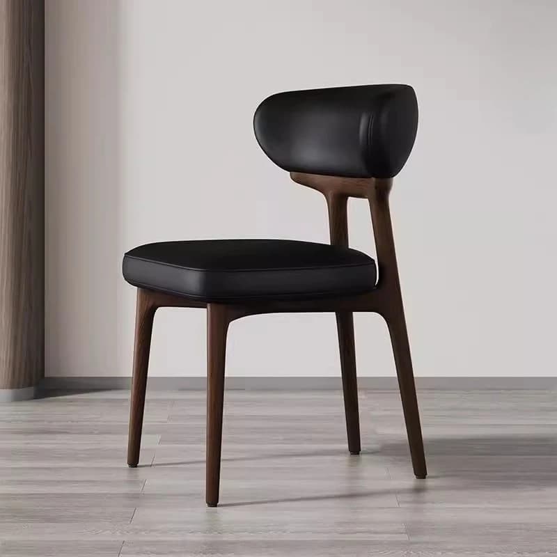 Mid-Century Modern Dining Chairs Furniture Anti-scratch Leather Upholstery Weight-Bearing Design Luxury Kitchen/Office Seating