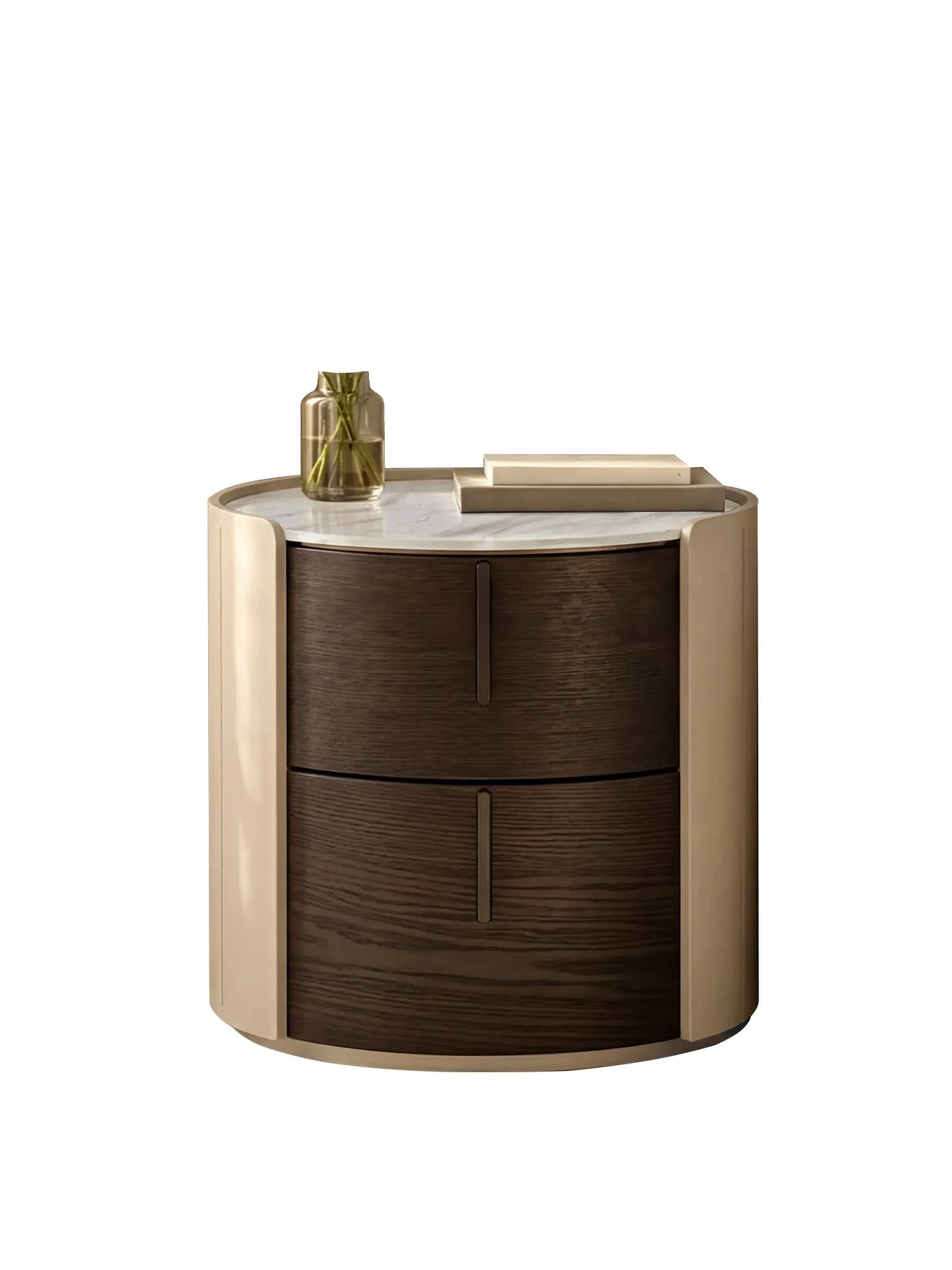 CX medieval round bedroom double drawer storage bedside cabinet