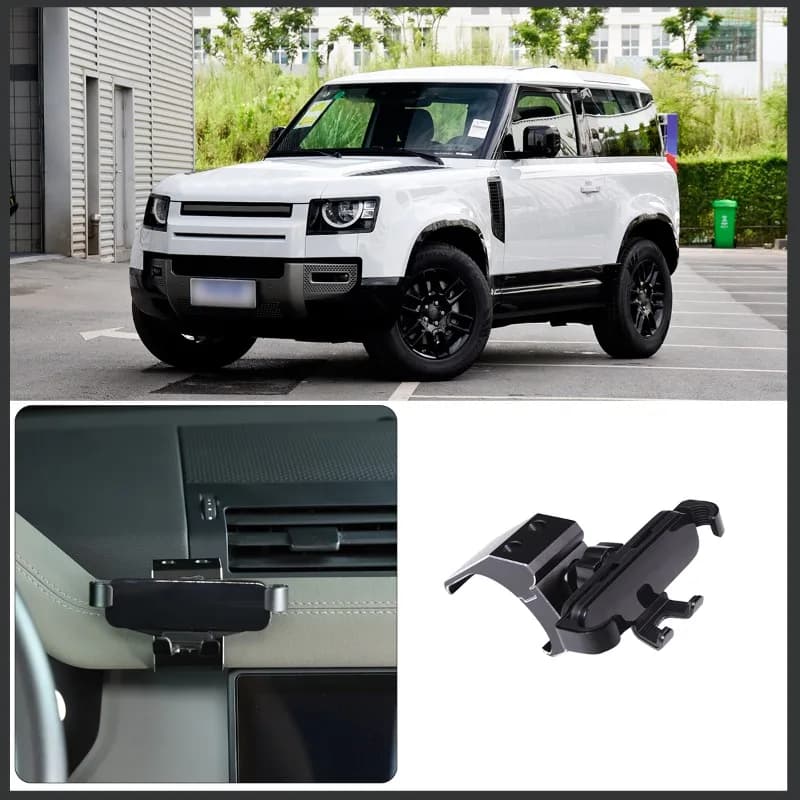 Aluminum Alloy Mobile Phone Holder Trim for Land Rover Defender 90/110 2020-2023 Car Air Vent Mobile Phone Holder Accessories