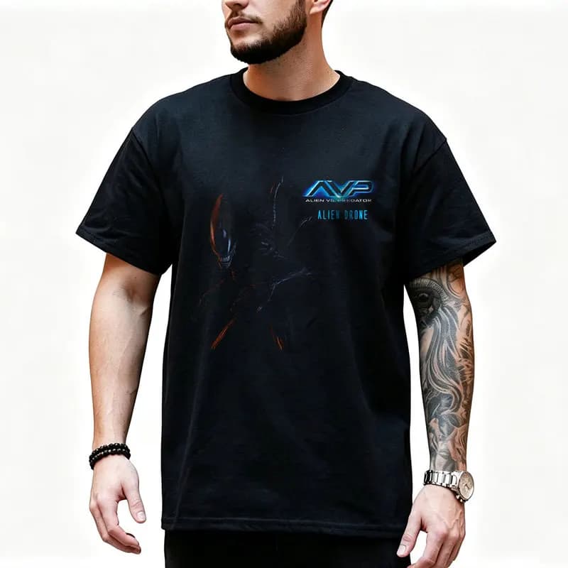 AVP Alien vs Predator Graphic T‑Shirt Xenomorph Yautja 80s Sci‑Fi Horror Movie Tee Unisex Short Sleeve Fan Gift Streetwear Tops