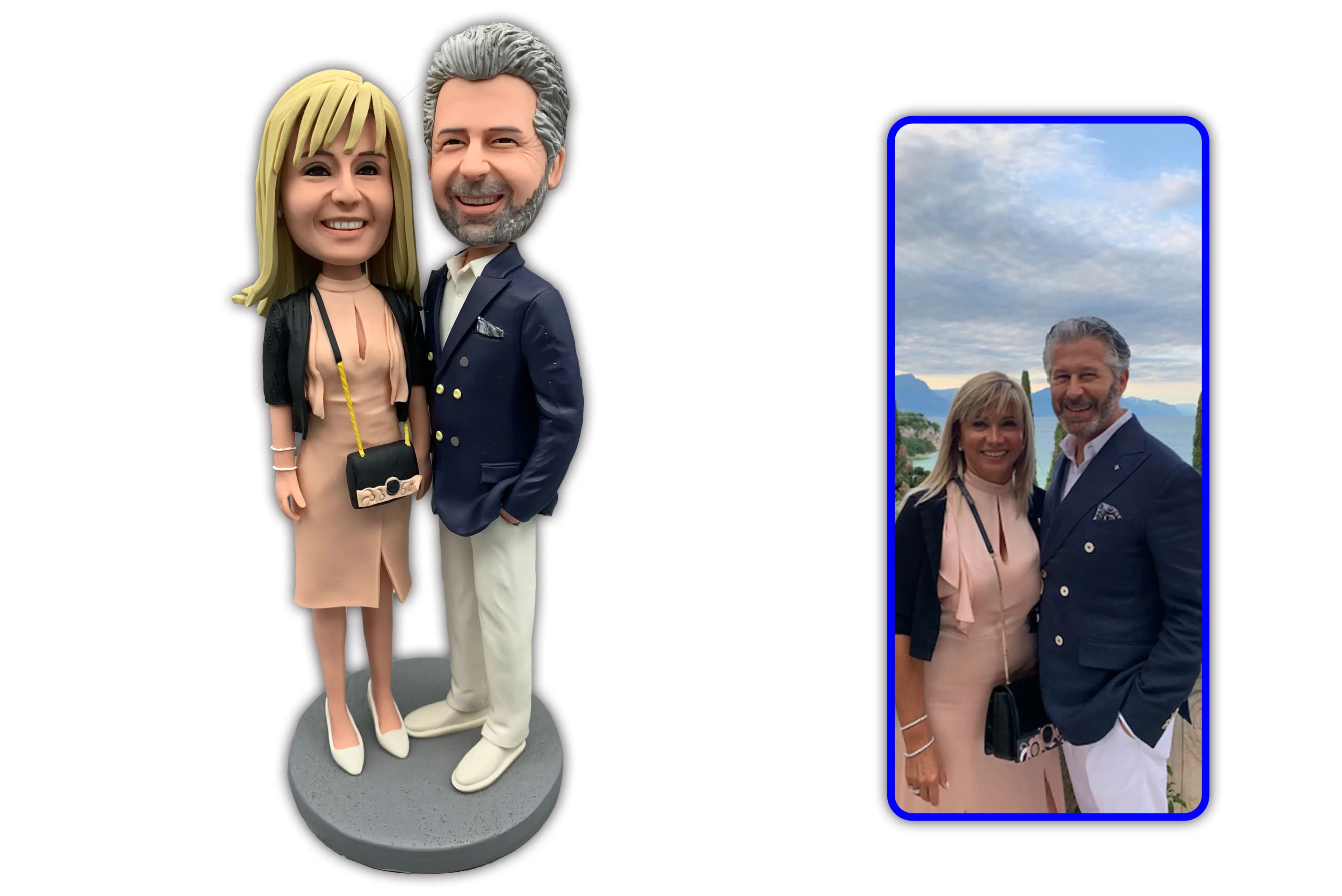 Custom Bobblehead Figures Personal Statue for Couple&Friends from Photo, Personalized Couple Bobble Head Figurines Doll