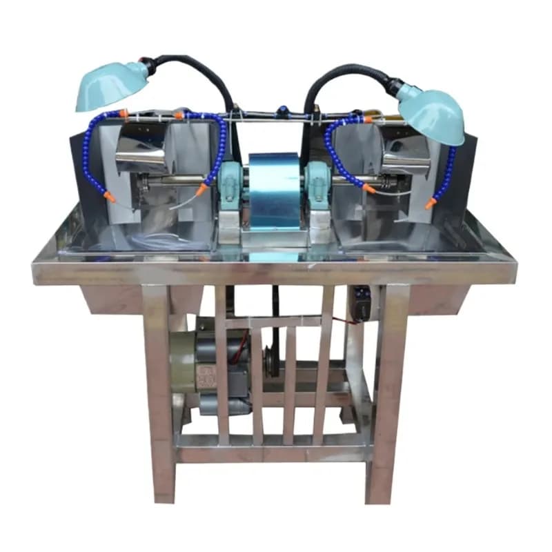 *for Stainless Steel Integrated Mechanical Equipment Double-head Cutting Grinding Machine for Gemstone Agate Crystal 220V Moto