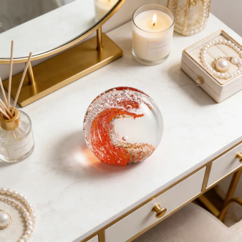 Colorful Wave Decoration Ball Desktop Decoration Home Living Room Decoration Birthday Gift Fish Tank Landscape Crystal Ball