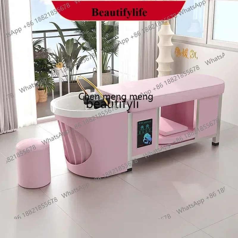 X  A Stainless Steel Head Therapy Shampoo Chair Barber Shop for Hair Salon Salon Bed Beauty Salon Pavilion of Regimen Scalp Nurs