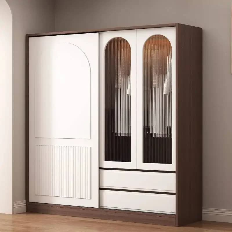 Style Railings Wardrobes Closet Wooden Small Box White Storage Wardrobes Adult Cute Drawers Guarda Roupas Furniture For Home
