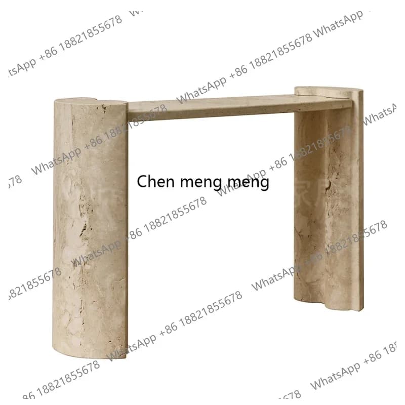 Wabi Sand Wind Travertine Entrance Table Hotel Villa Entrance Foyer Simple Modern Creative Design High-end Customization