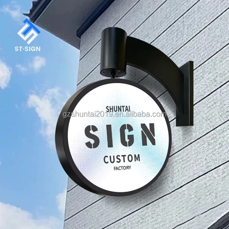 Custom Rotating Double-Sided LED Light Box Rectangle Outdoor Advertising Sign for Store & Restaurant Double Side Letter Sign