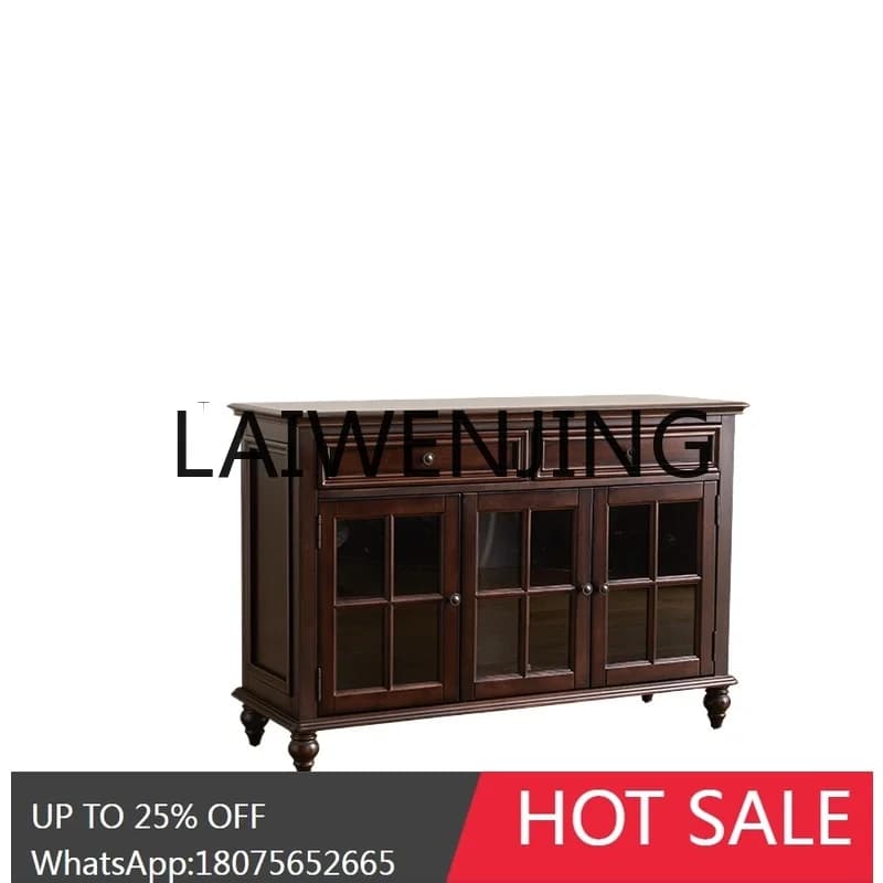 RWJ American Retro Solid Wood Tea Cabinet Wine Cabinet Side Cabinet Furniture Chest of Drawers