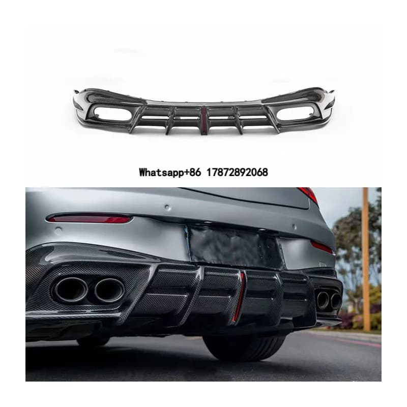For CLE53 C294 Dry Carbon Fiber Body Kit Rear Lip Diffuser