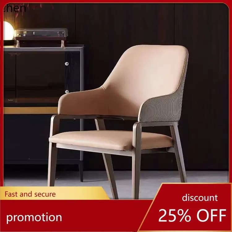 Modern Italian Minimalist Dining Chair with Backrest for Home Use, Suitable for Living Room and Dining Room
