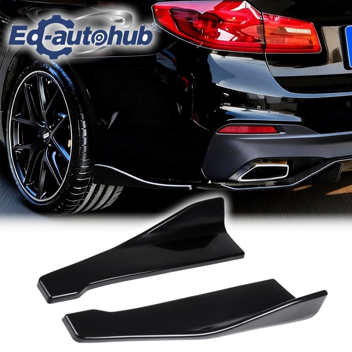 Gloss Black Rear Bumper Side Splitter for 2017-2022 BMW G30 530i 540i M550i F90 M5 - Styling & Suspension - Body Kits