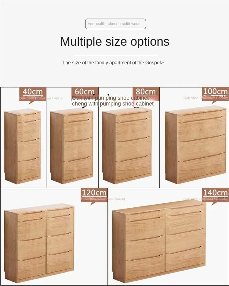 c9.21-Solid Wood Oak 1 M 1.2-1.4 M Large Capacity Walnut Color Simple Tilting Shoe Cabinet
