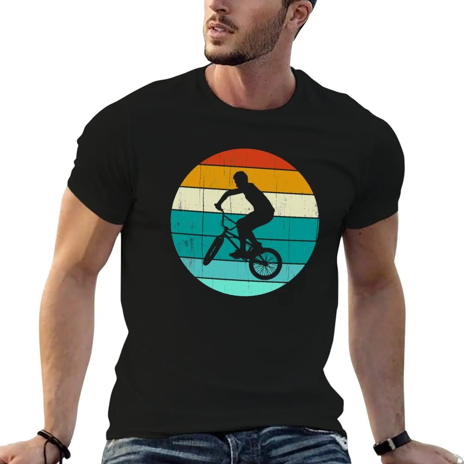 BMX Retro Style Vintage T-Shirt Trendy Casual Short Sleeve Shirt