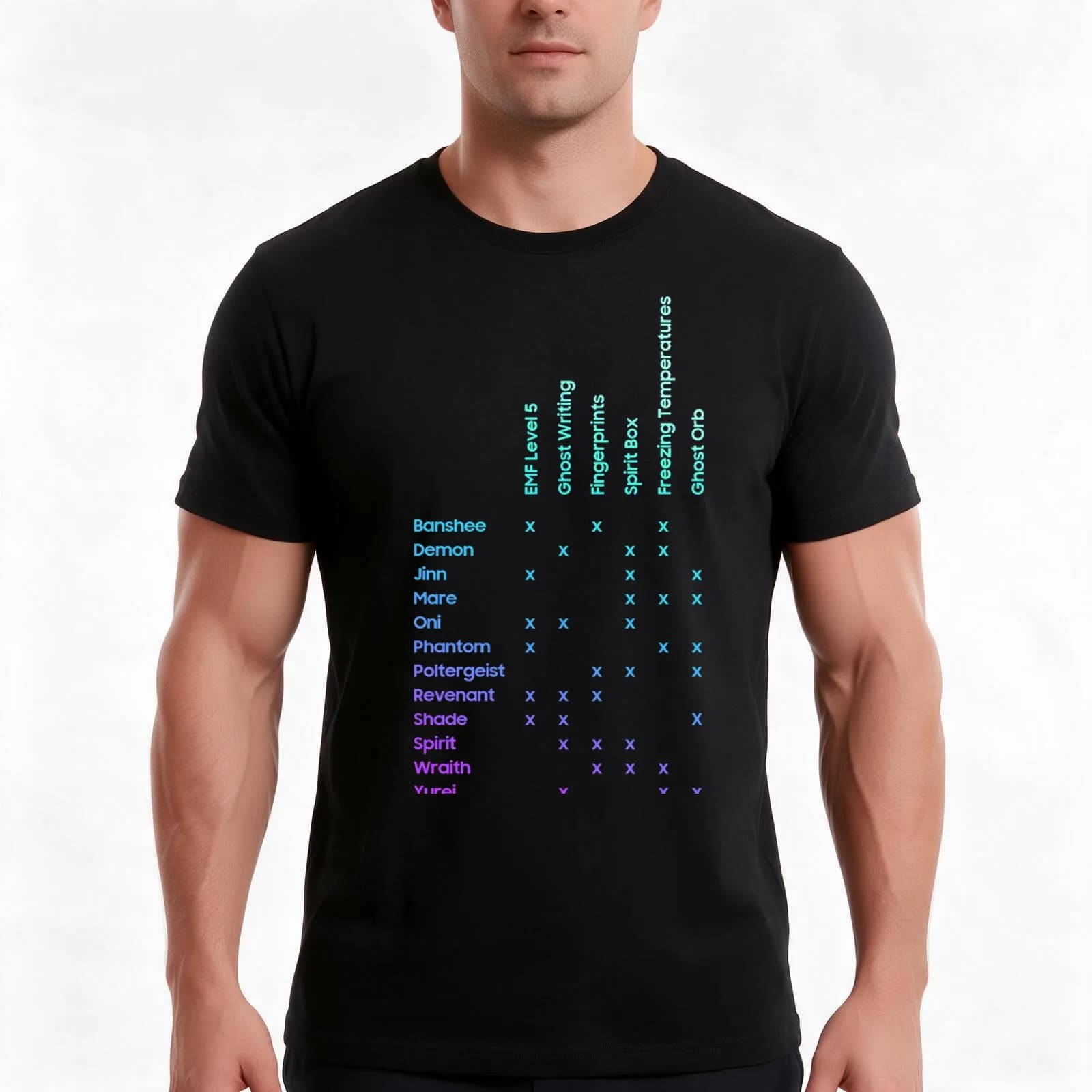 Phasmophobia Ghost Evidence T-Shirt, Summer Casual Cotton Tee, Oversized Streetwear Tops, Vintage Graphic Print, 100% Cotton