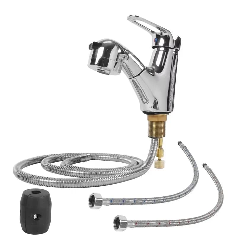 TYTXRV RV Telescopic Pull Out Faucet Boat with Pull Out Sprayer Single Handle Hole for Motorhome RV Bathroom Kitchen