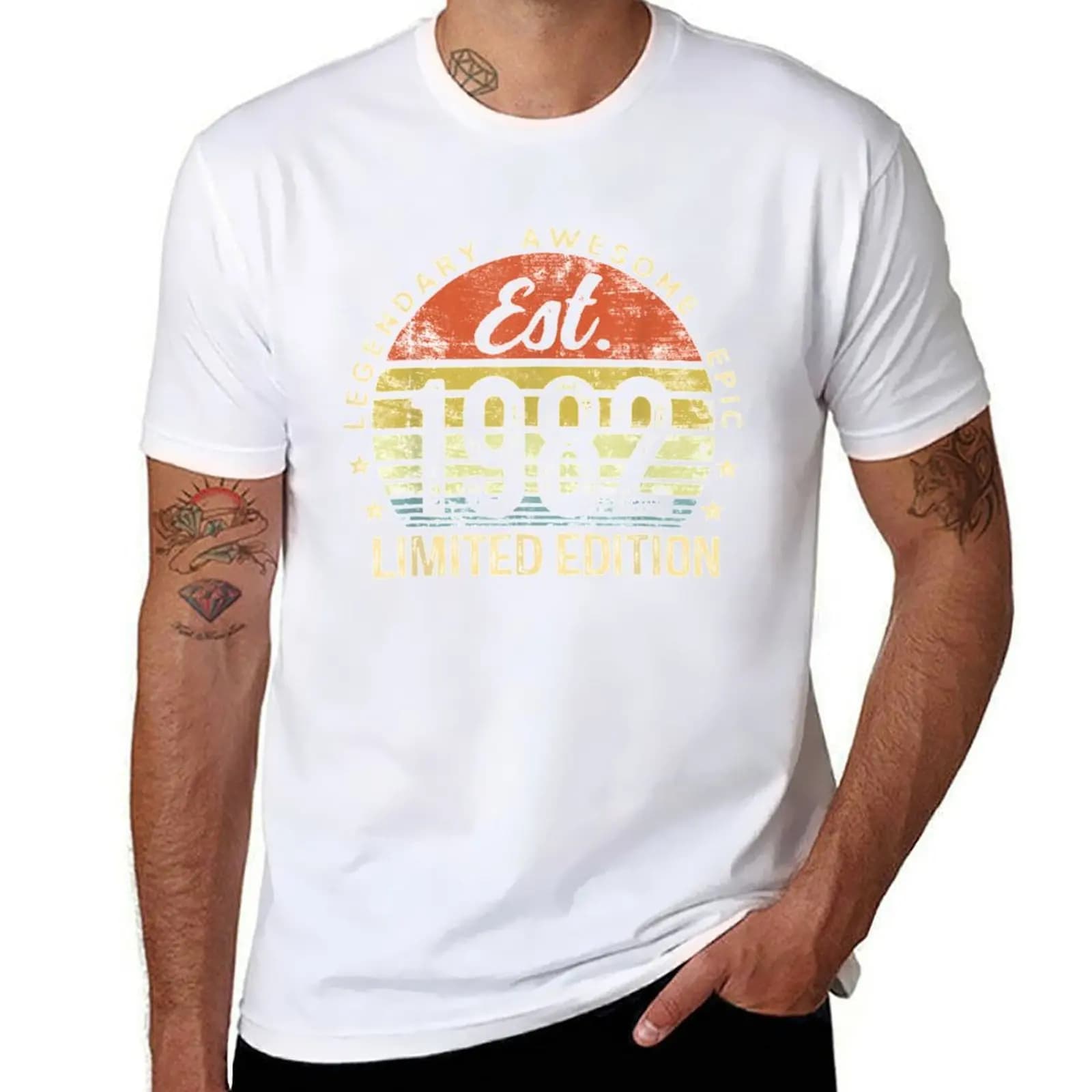 Vintage Made In 1982 40 Year Old Gifts Retro 40th Birthday T-Shirt man t shirt cotton high quality t shirt personalised T-Shirt