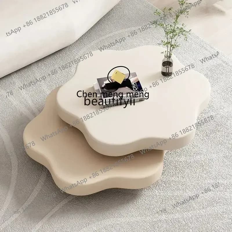 X  Rotating coffee table, high-end living room household small apartment cloud cream creative light luxury
