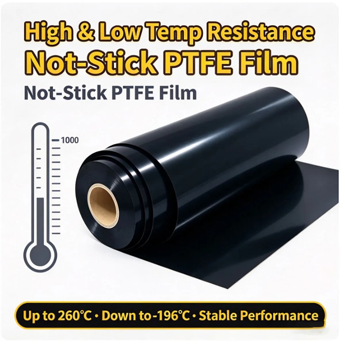 0.1-0.5mm Black Teflon PTFE Film Sheet High Heat Resistance for Compression Molding & Extrusion Machining