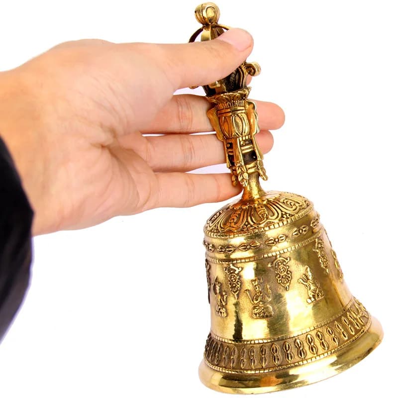 Copper Dharma, Supplies for Taoist Temples and Buddhist Halls Ritual Instruments Handheld Buddha Bell Monk
