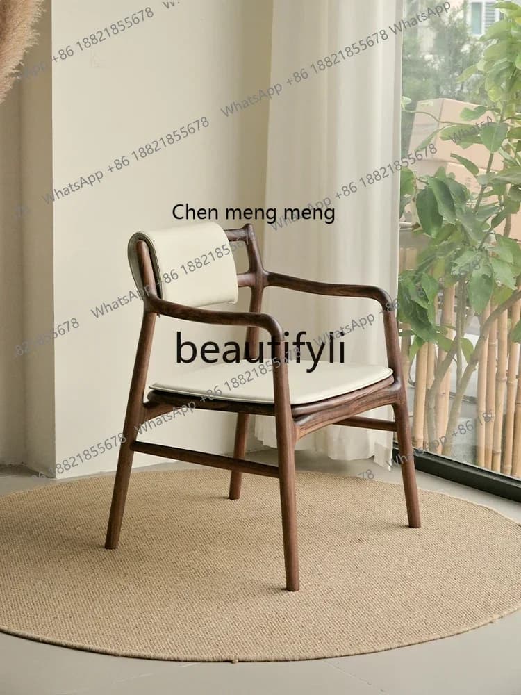 M178 New Chinese-style office simple Zen pure solid wood master chair soft bag back chair tea chair