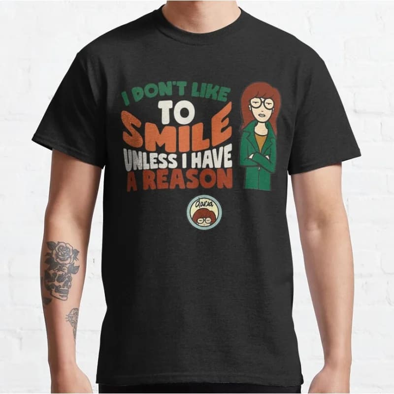 smile i have you girl Retro Sick sad world tv shows Gift t shirt 90s Nostalgia cartoon Graphic Clothes Large size Tops S-6XL