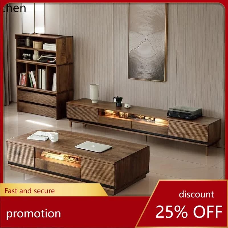 HXL TV cabinet all solid wood simple small apartment living room floor locker advanced sense